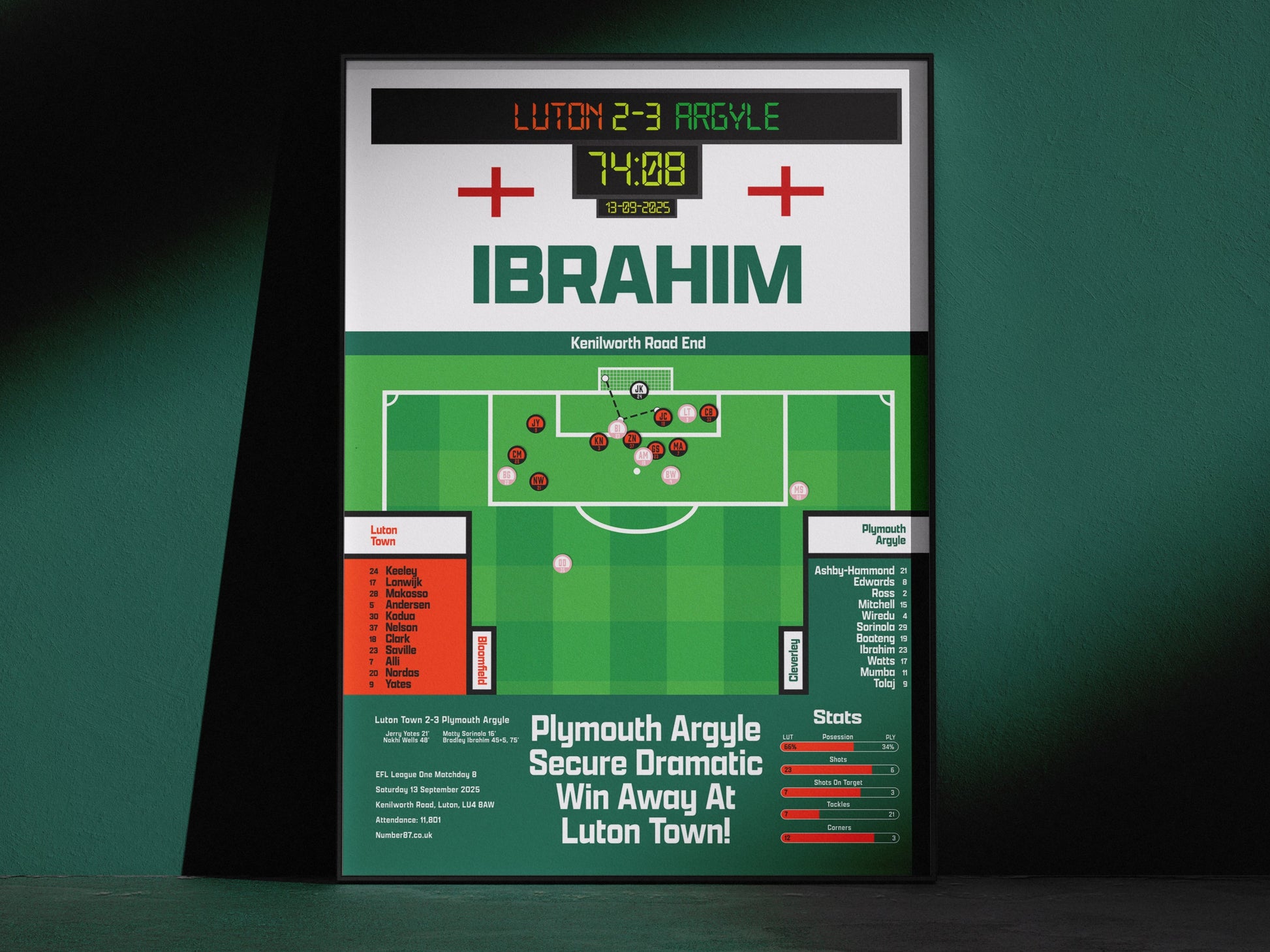Bradley Ibrahim Vs Luton Town - Plymouth Argyle